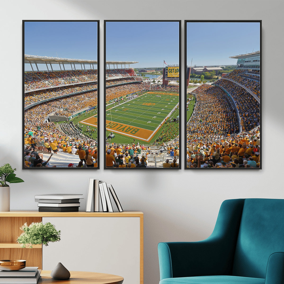49912-MGV-CV-36X24 - Baylor University Bears Football Team Print - Waco McLane Stadium Wall Art Canvas Print