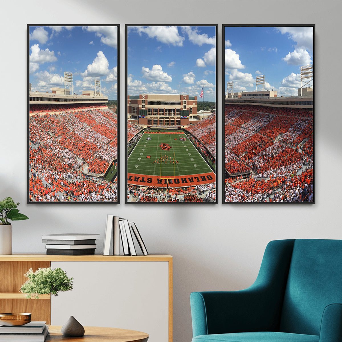 65192-MGV-CV-36X24 - Oklahoma State Cowboys Football Team Print - Stillwater Boone Pickens Stadium Wall Art Canvas Print