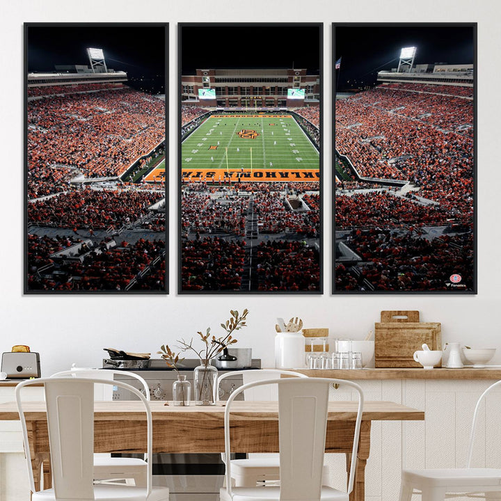 Oklahoma State Cowboys Canvas Print, Football Team Print - Stillwater Boone Pickens Stadium Wall Art Canvas Print