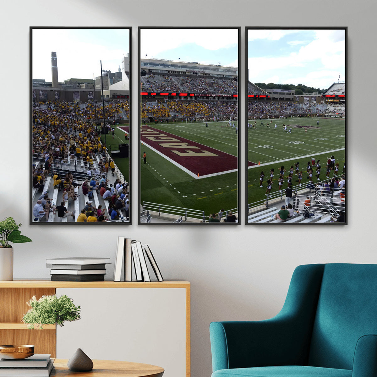 61503-MGV-CV-36X24 - Boston College Eagles Football Team Print - Boston Alumni Stadium Wall Art Canvas Print