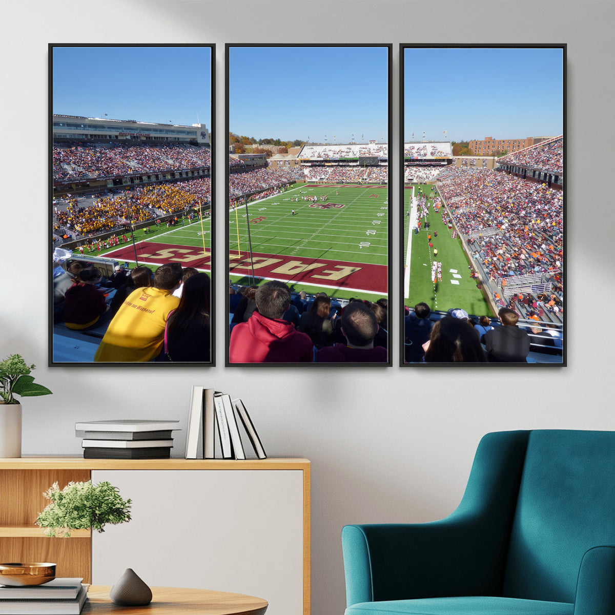 78117-MGV-CV-36X24 - Boston College Eagles Football Team Print - Boston Alumni Stadium Wall Art Canvas Print