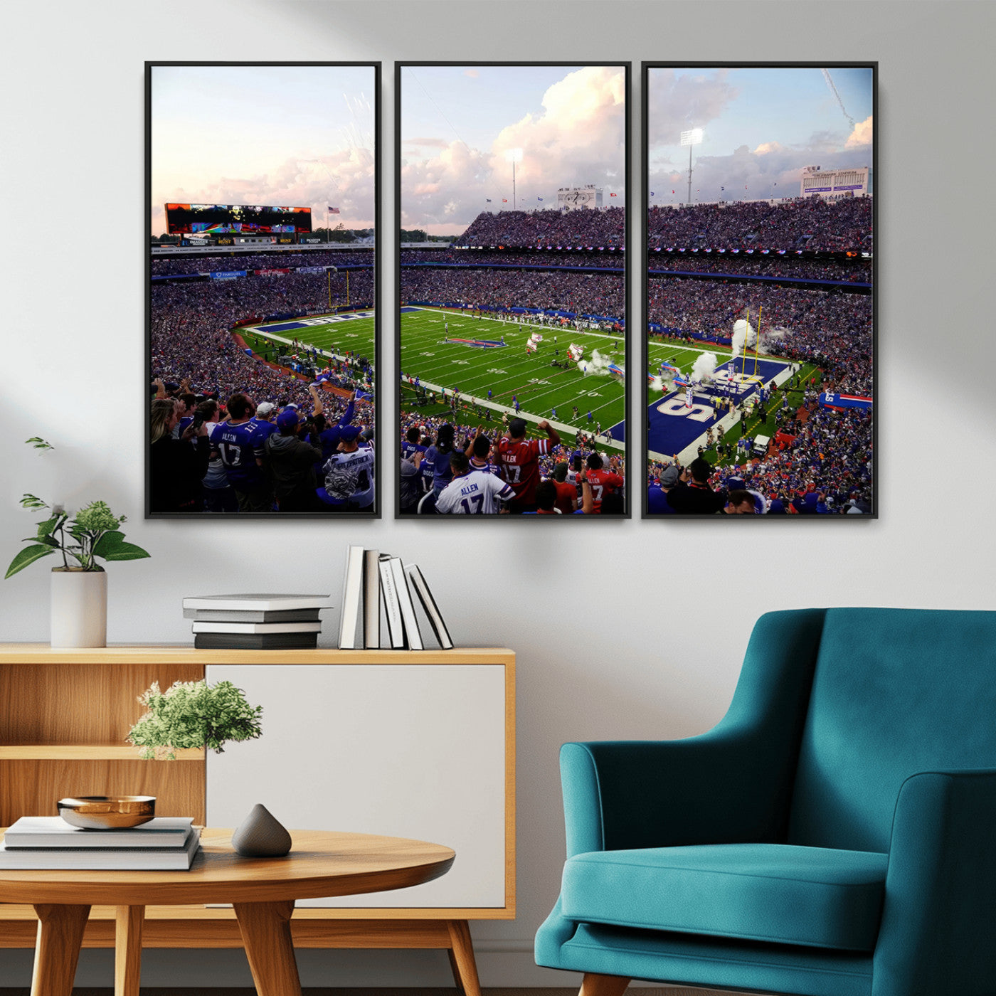 MGV-FC-48X32-3P - Buffalo Bills Football Team Print - Buffalo Highmark Stadium Wall Art Canvas Print