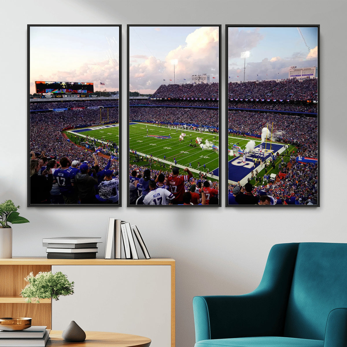 64066-MGV-CV-36X24 - Buffalo Bills Football Team Print - Buffalo Highmark Stadium Wall Art Canvas Print