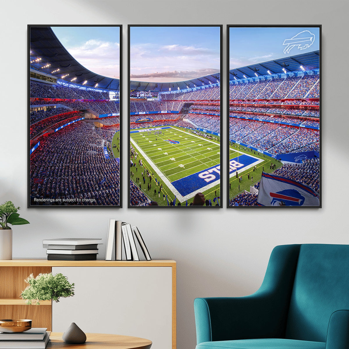 57873-MGV-CV-36X24 - Buffalo Bills Football Team Print Canvas - Buffalo Highmark Stadium Wall Art Canvas Print