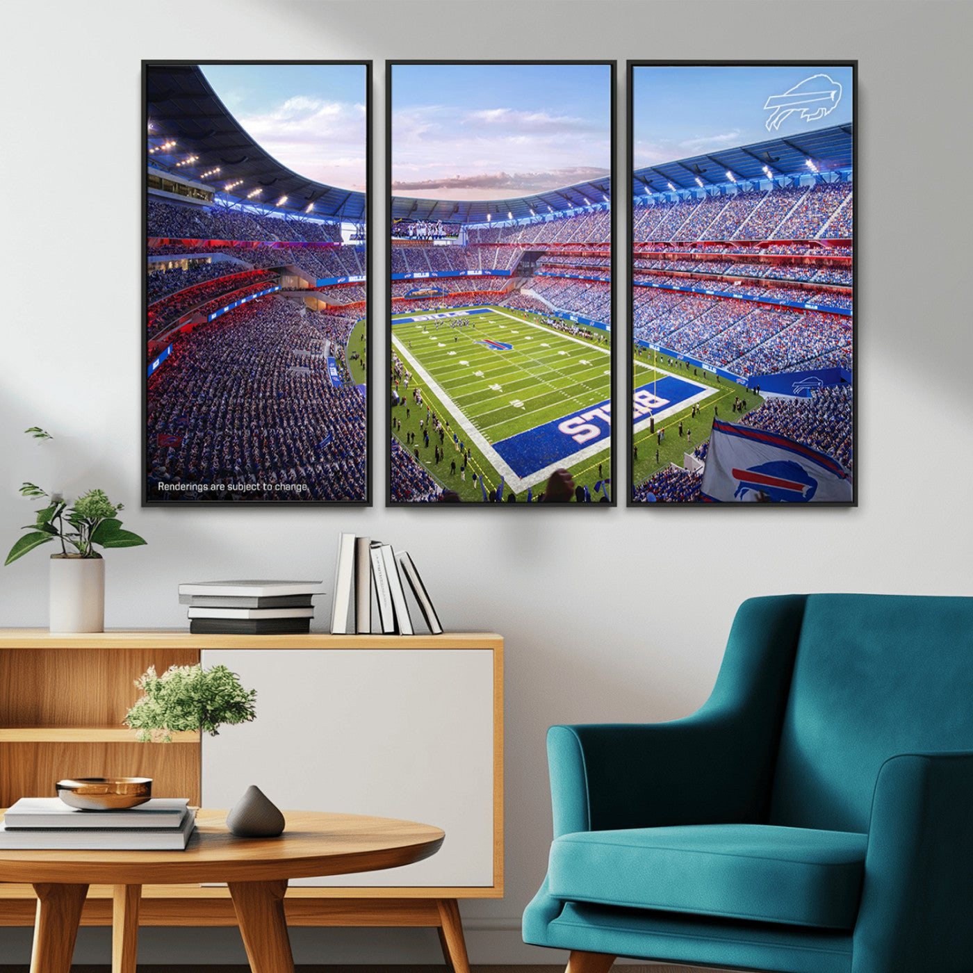 MGV-FC-48X32-3P - Buffalo Bills Football Team Print Canvas - Buffalo Highmark Stadium Wall Art Canvas Print