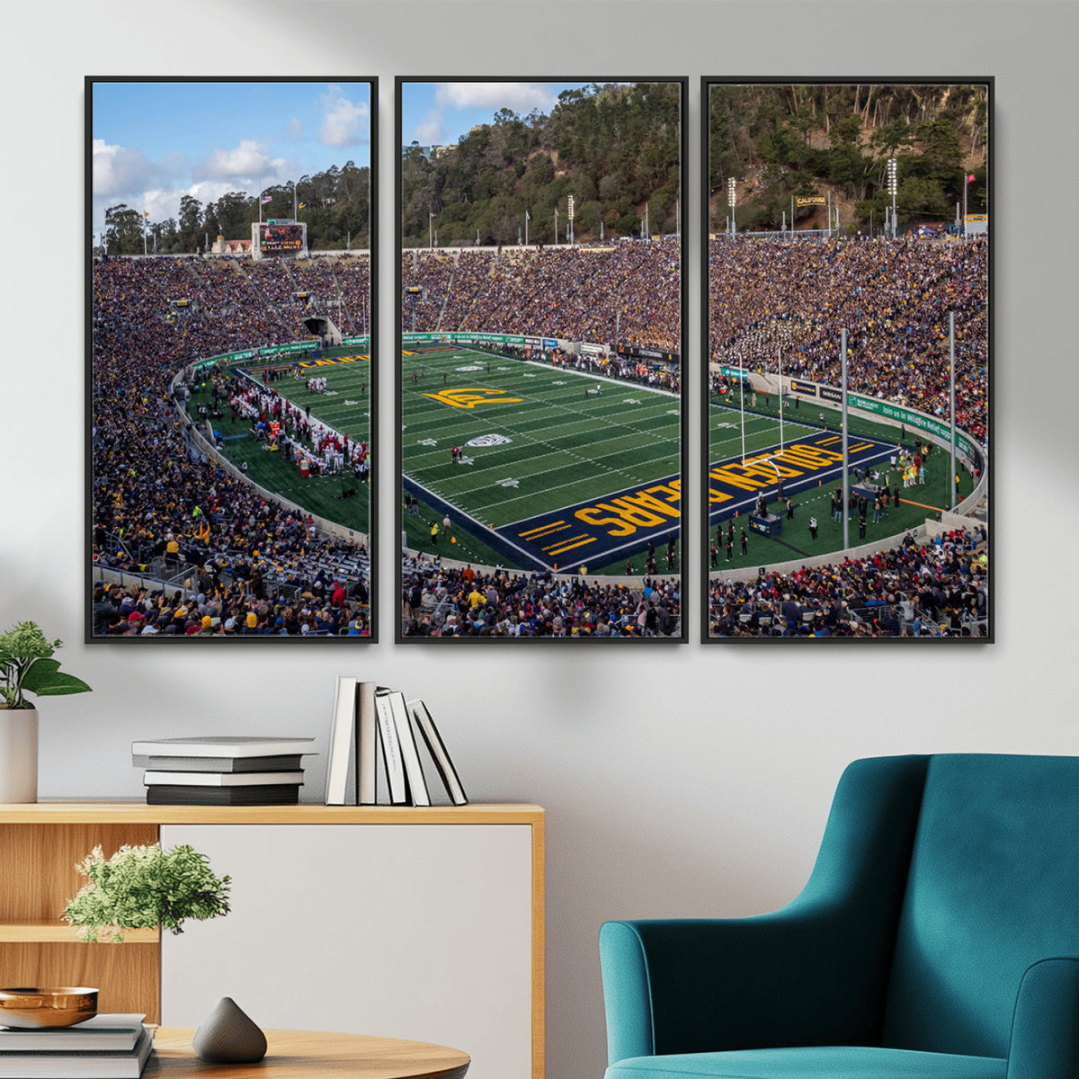 38054-MGV-CV-36X24 - University of California Golden Bears Football Team Print - Berkeley California Memorial Stadium Art