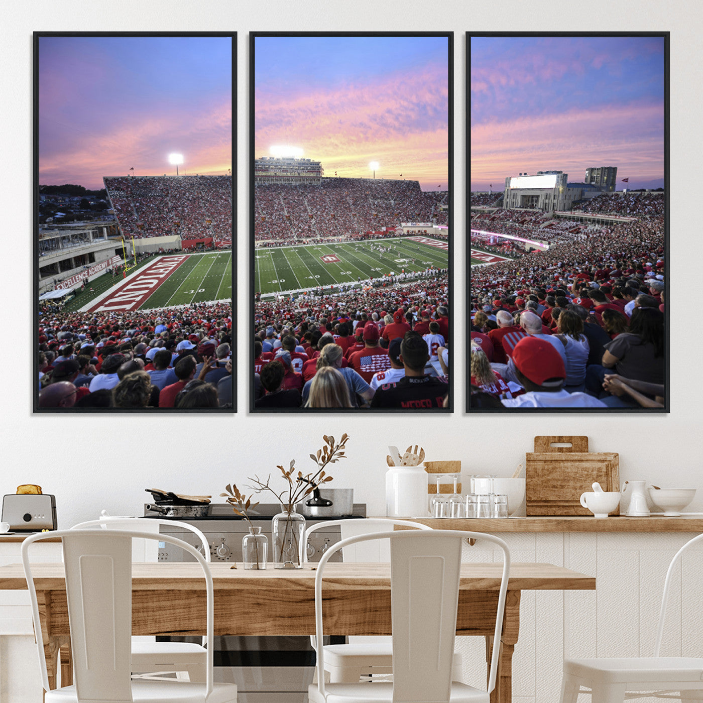 13046-MGV-CV-36X24-Indiana University Hoosiers Football Team Print - Bloomington Memorial Stadium Wall Art Canvas Print