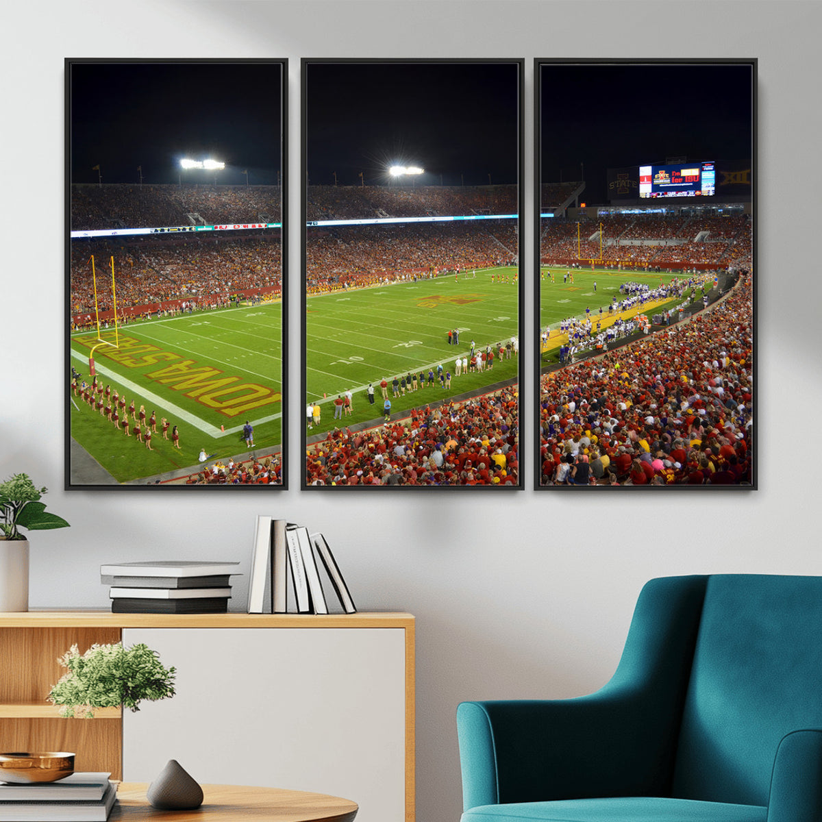 27211-MGV-CV-36X24 - Iowa State University Cyclones Football Team Print, Ames, Extra Large Game Room Wall Decor