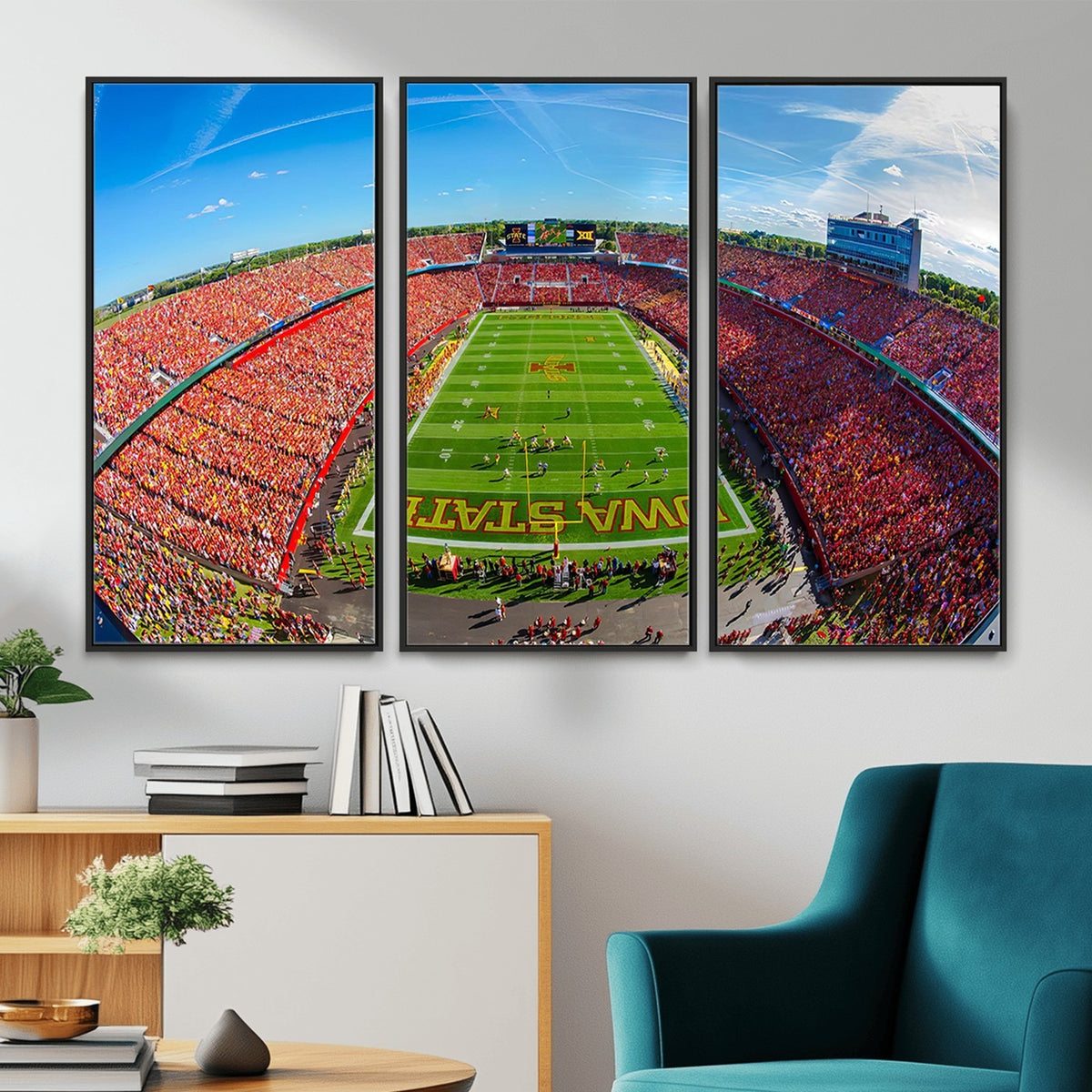 36706-MGV-CV-24X16 - Iowa State University Cyclones Football Team Print, Ames, Framed and Ready to Hang