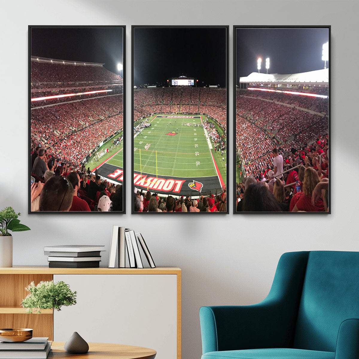 51251-PAN-FL-20X10 - University of Louisville Cardinals Football Team Print - Louisville Cardinal Stadium Wall Art Canvas