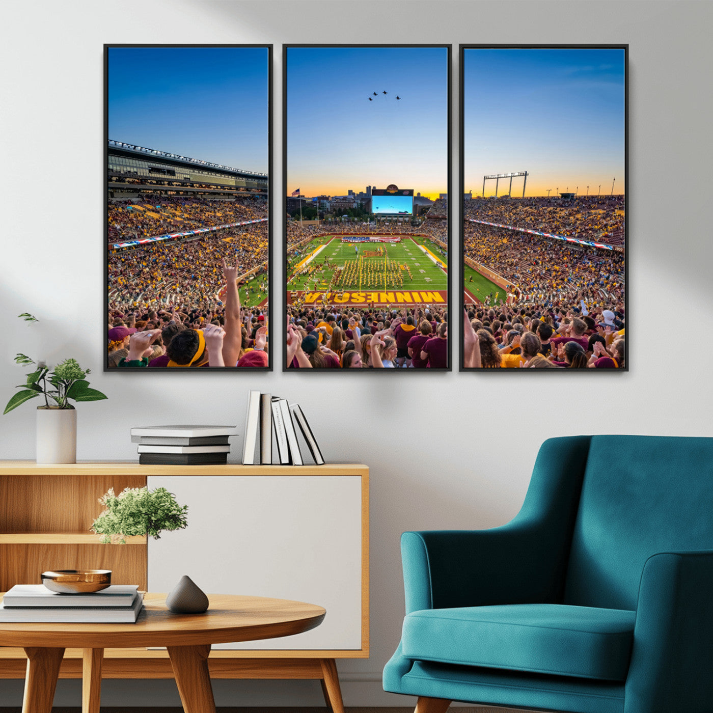MGV-FC-48X32-3P - University of Minnesota Golden Gophers Art Print, Football Team Print - Minneapolis Huntington Bank