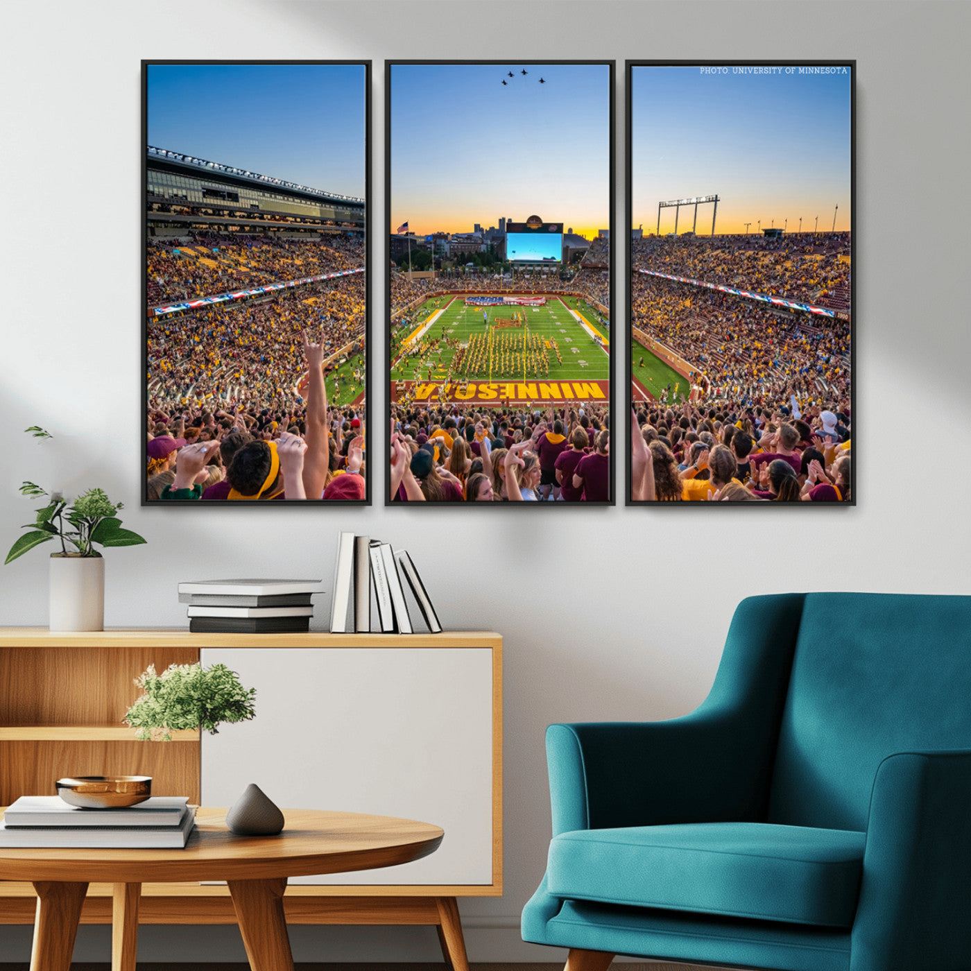 MGV-FC-48X32-3P - University of Minnesota Golden Gophers Football Team Print - Minneapolis Huntington Bank Stadium