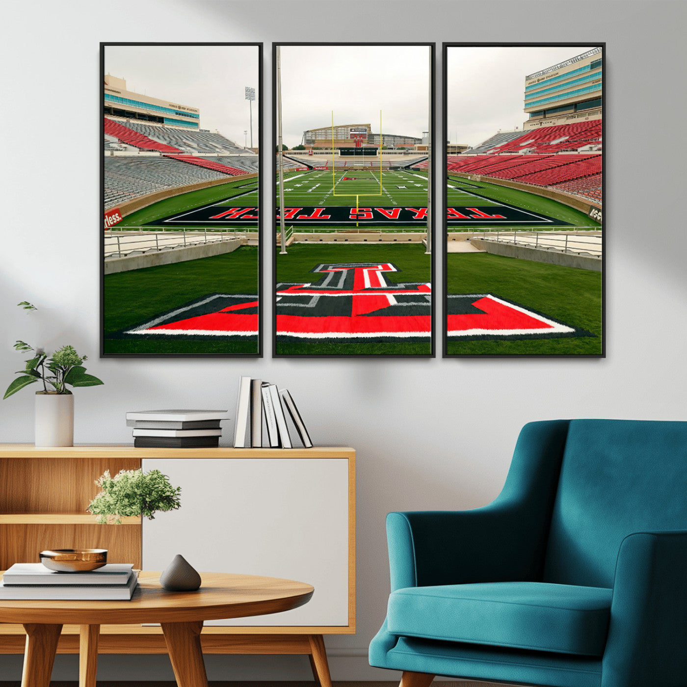 MGV-FC-48X32-3P - Texas Tech Red Raiders Football Team Print - Lubbock Jones AT&T Stadium Wall Art Canvas Print