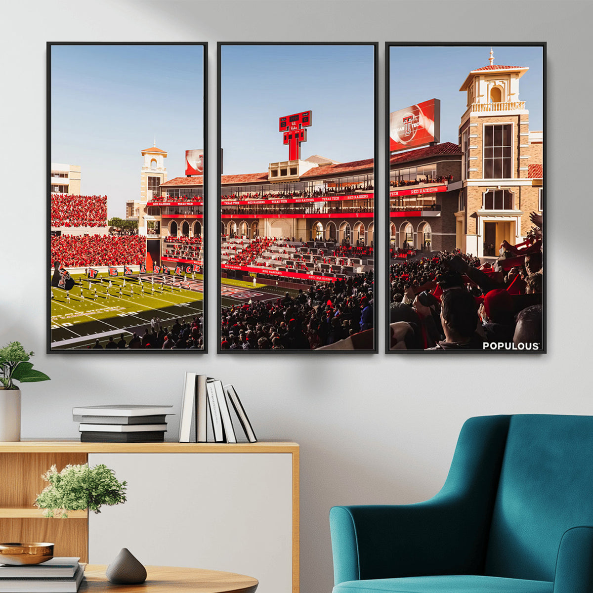 89744-PAN-FL-20X10 - Jones AT&T Stadium Texas Tech Red Raiders Wall Art | Large Att Stadium Canvas Print | College
