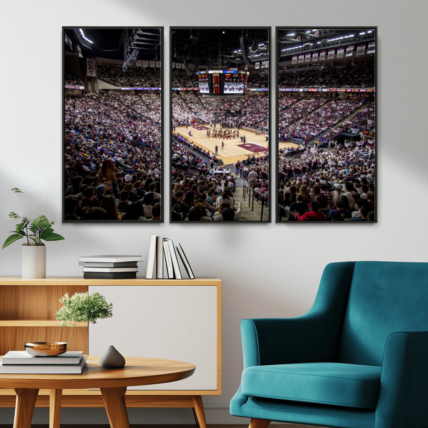 MGV-FC-48X32-3P - University of Nebraska Cornhuskers Basketball Team Print - Lincoln Red Arena Wall Art Canvas Print