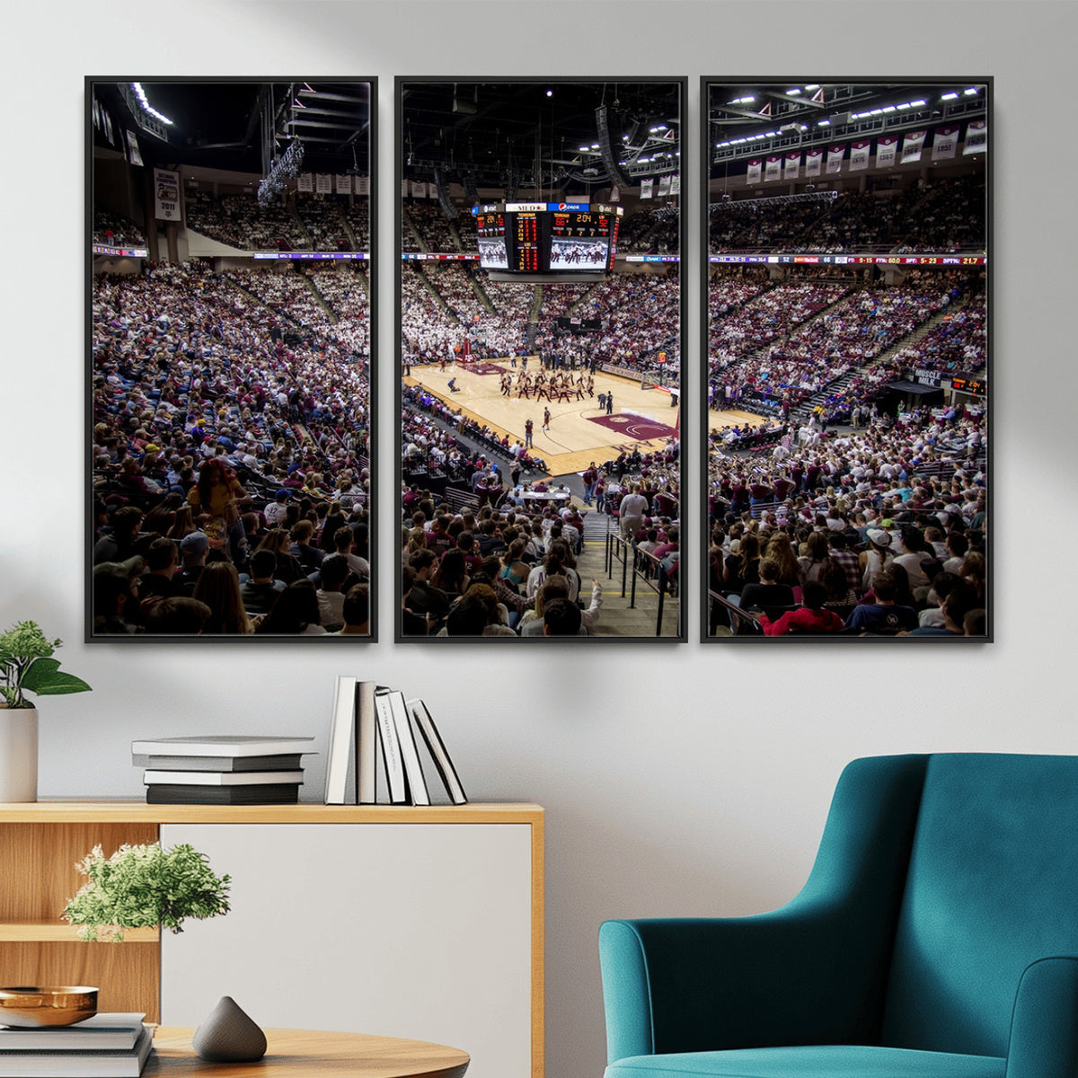 76876-MGV-CV-36X24 - University of Nebraska Cornhuskers Basketball Team Print - Lincoln Red Arena Wall Art Canvas Print