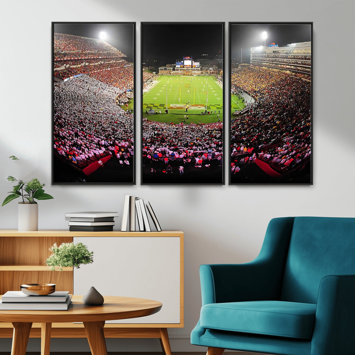 MGV-FC-48X32-3P - University of Maryland Terrapins Football Team Print - College Park SECU Stadium Wall Art Canvas