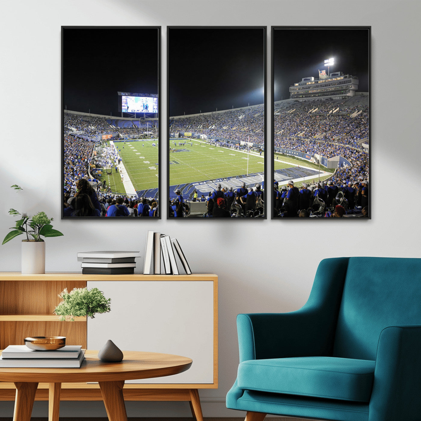 MGV-FC-48X32-3P - University of Memphis Tigers Football Team Print - Memphis Simmons Bank Liberty Stadium Wall Art