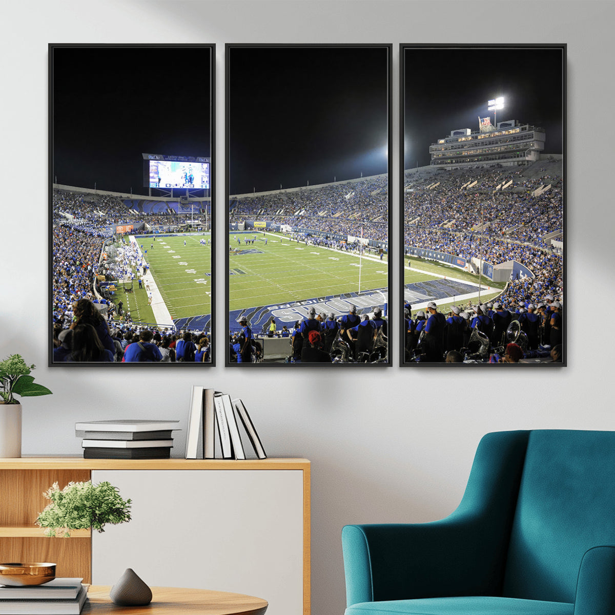 10894-PAN-FL-20X10 - University of Memphis Tigers Football Team Print - Memphis Simmons Bank Liberty Stadium Wall Art