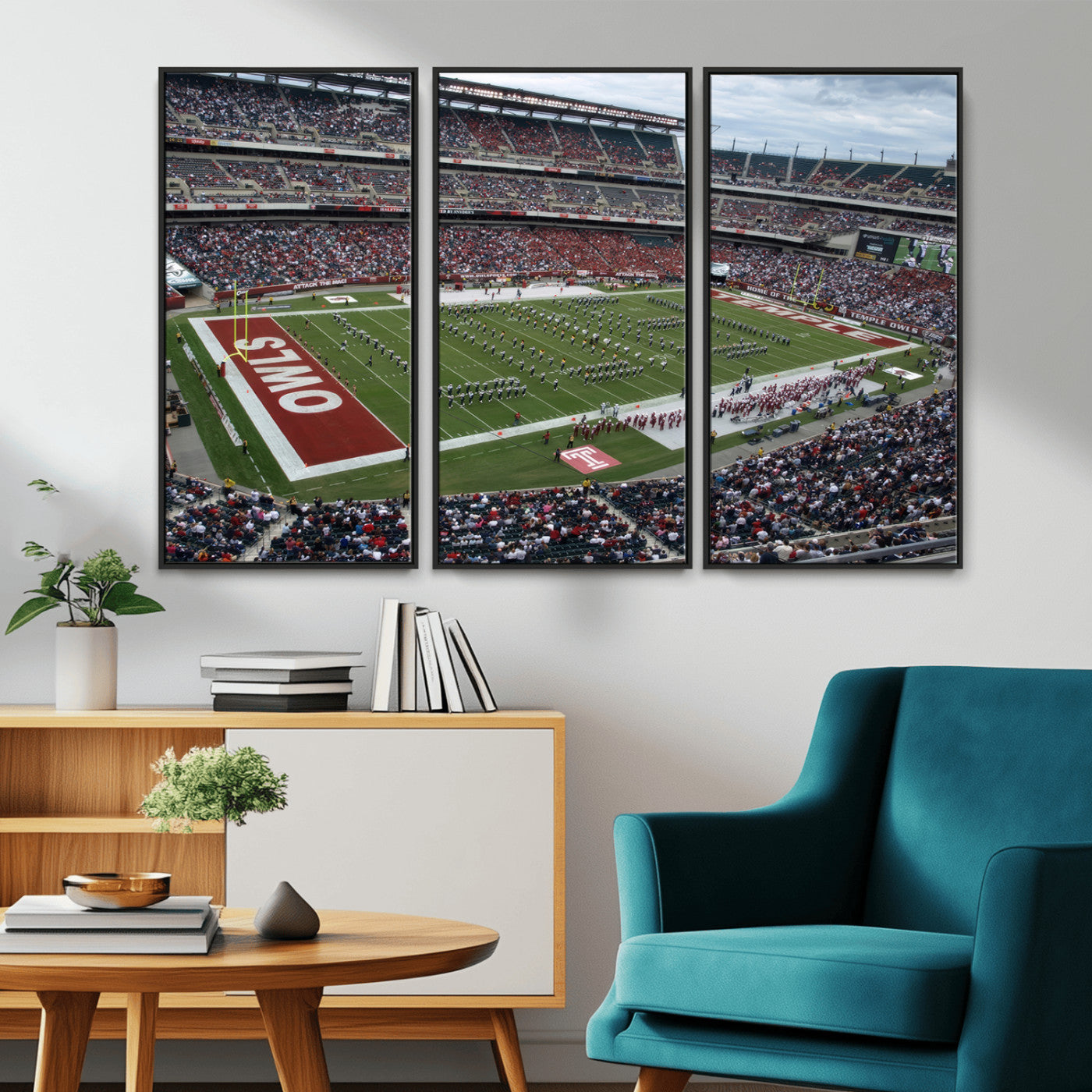 MGV-FC-48X32-3P - The Temple University Owls Athletics Team Print - Philadelphia Lincoln Financial Field Stadium Wall