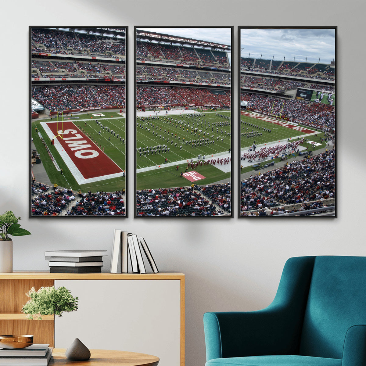 15310-PAN-FL-20X10 - The Temple University Owls Athletics Team Print - Philadelphia Lincoln Financial Field Stadium Wall