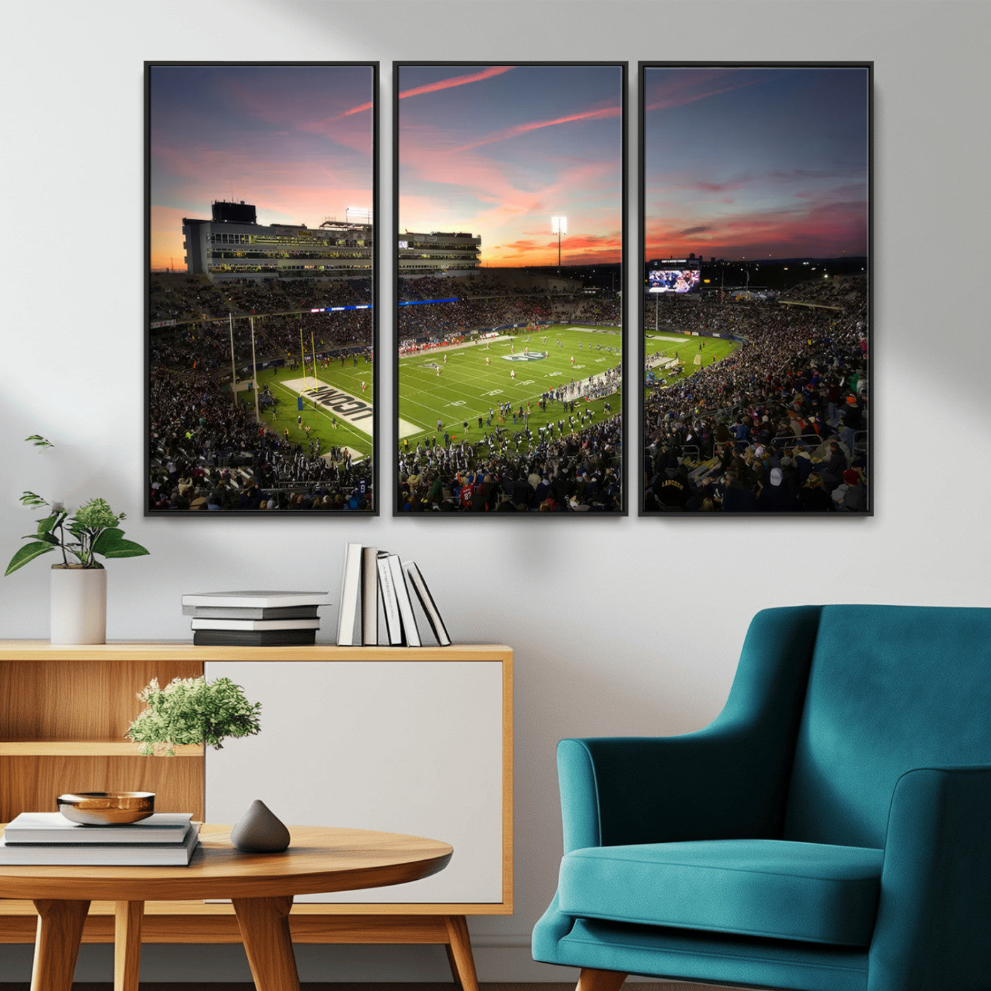 MGV-FC-48X32-3P - The University of Connecticut UCONN Huskies Football Team Print - East Hartford Pratt & Whitney
