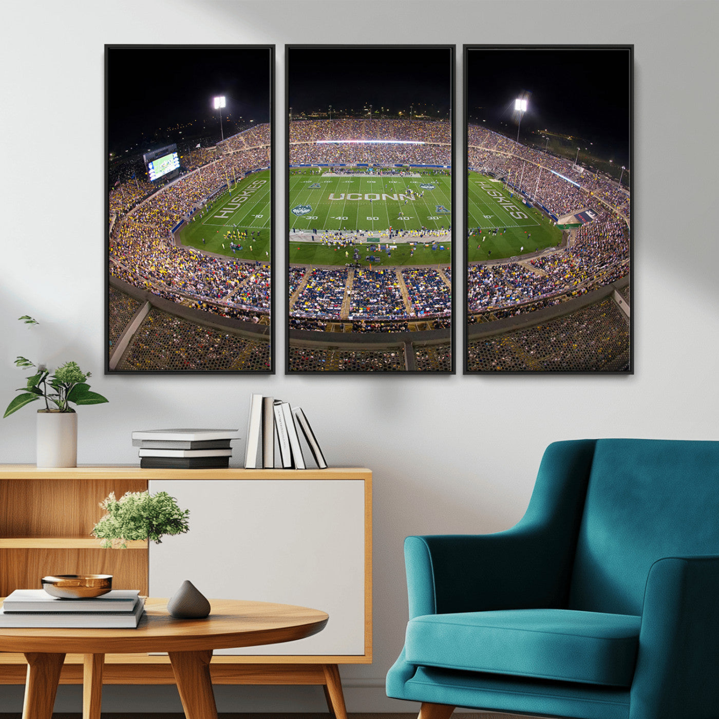 MGV-FC-48X32-3P - The University of Connecticut UCONN Huskies Football Team Print - East Hartford Pratt & Whitney