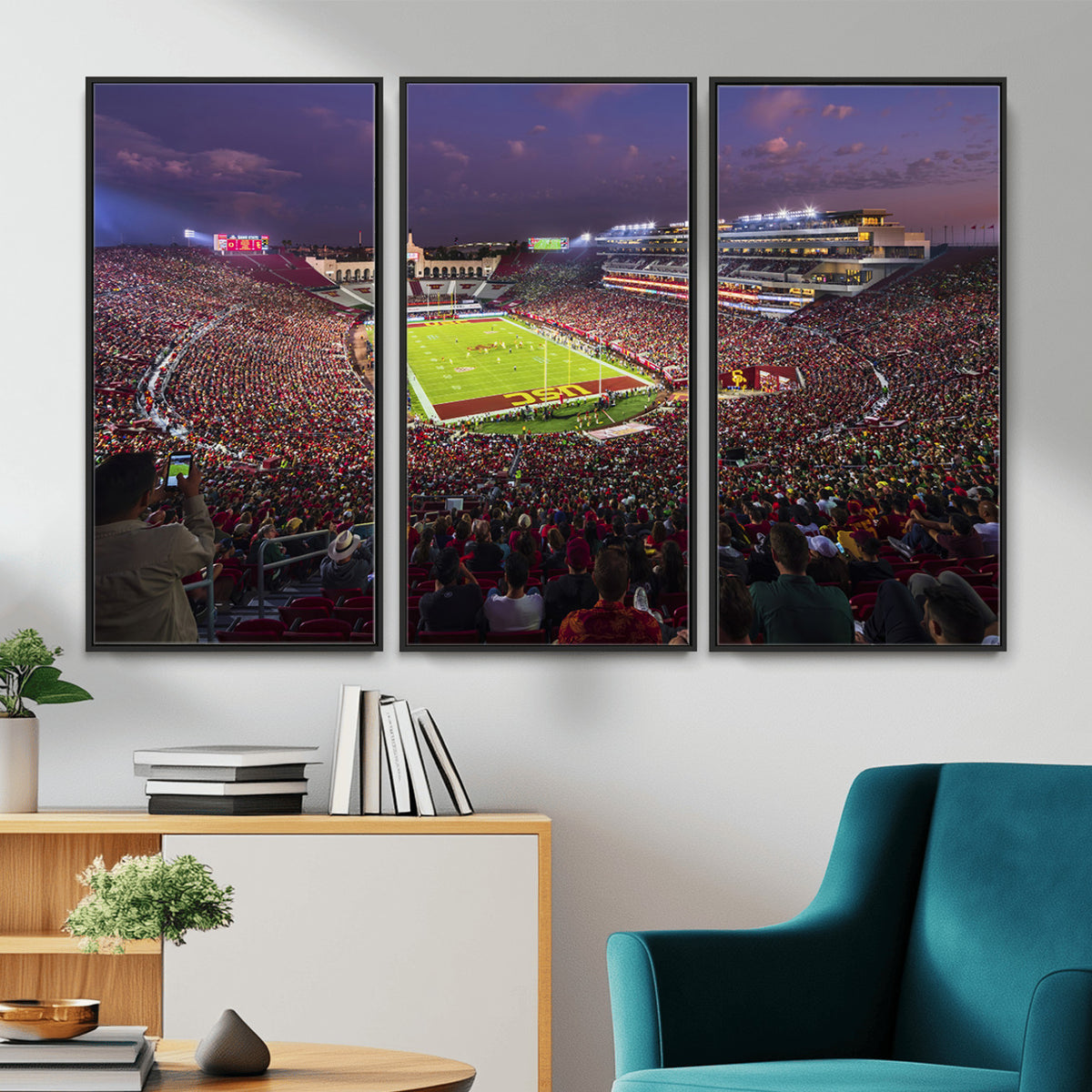 73373-MGV-CV-36X24 - The University of Southern California USC Trojans Football Team Print, Extra Large Game Room Wall Decor