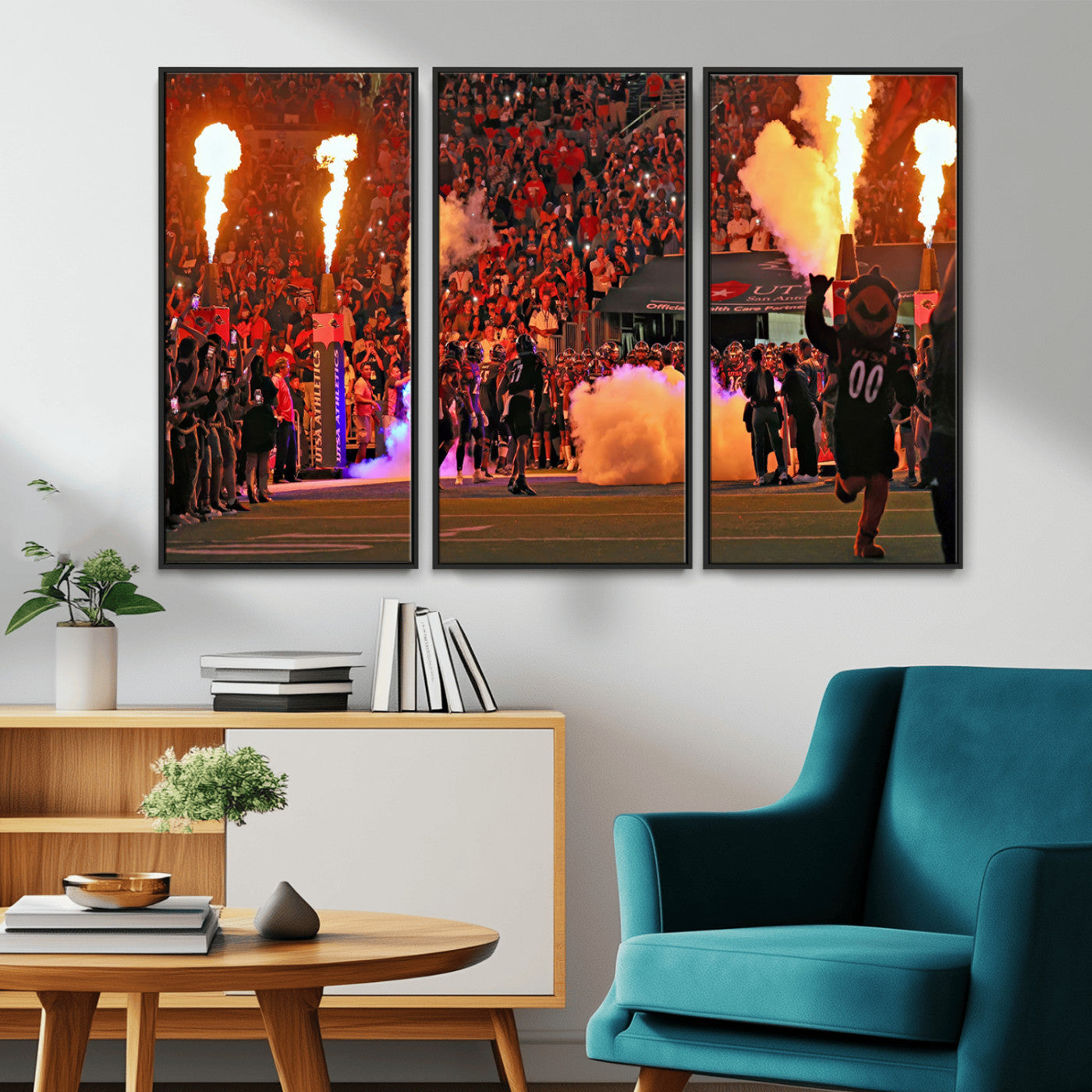 MGV-FC-48X32-3P - The University of Texas at San Antonio Roadrunners Football Team Print - San Antonio Alamodome Wall