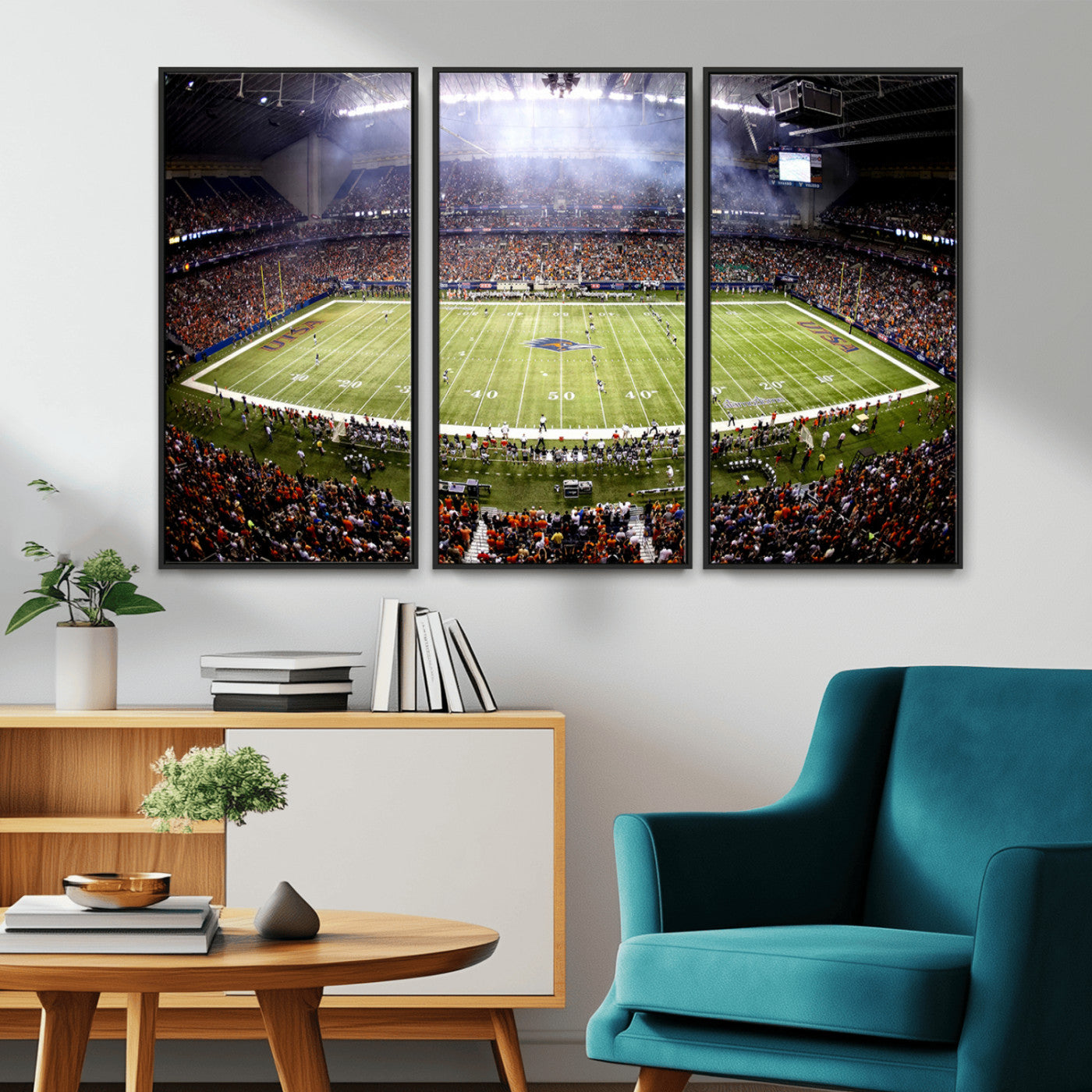 MGV-FC-48X32-3P - The University of Texas at San Antonio Roadrunners Football Team Print - San Antonio Alamodome Wall