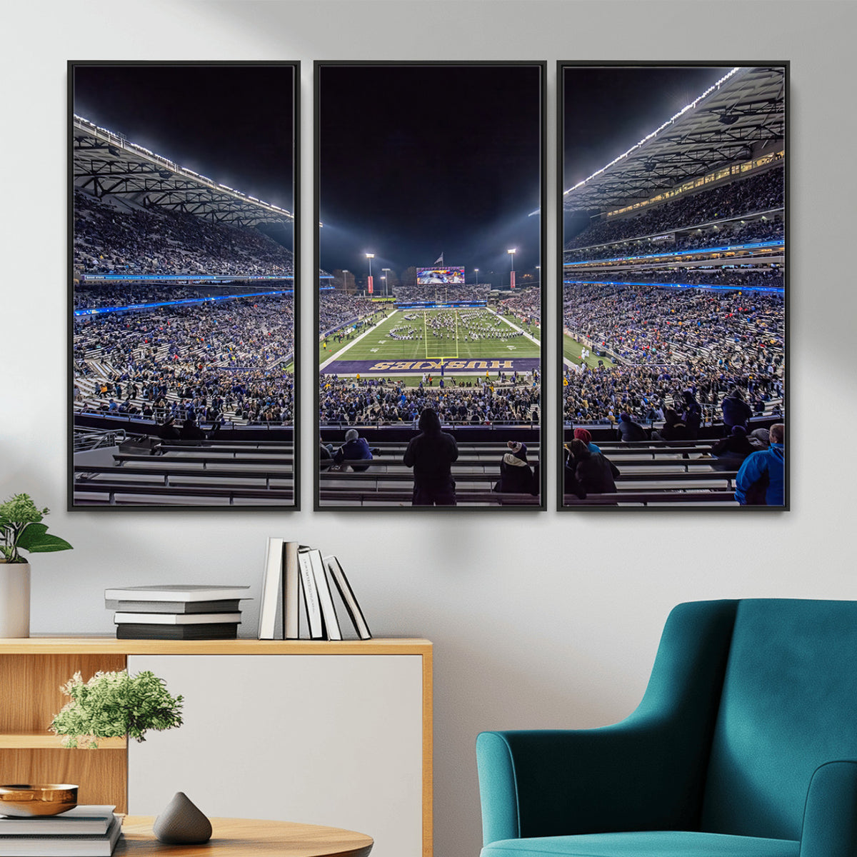 85780-MGV-CV-36X24 - The University of Washington Huskies Football Team Print, Extra Large Game Room Wall Decor