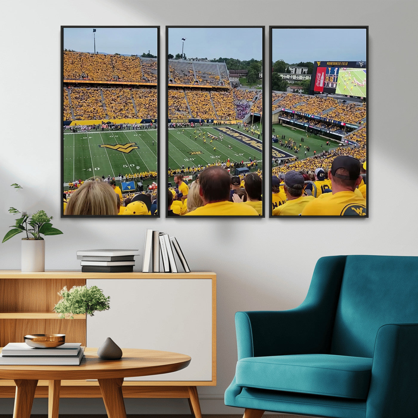 MGV-FC-48X32-3P - Puskar Stadium Canvas Print Wall Art - Morgantown Print - West Virginia University Mountaineers