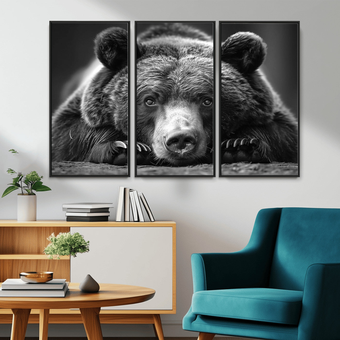 MGV-FC-48X32-3P - Resting Grizzly 399 Bear Canvas Print | Ready to Hang Wall Art | Rustic Cabin & Farmhouse Decor |