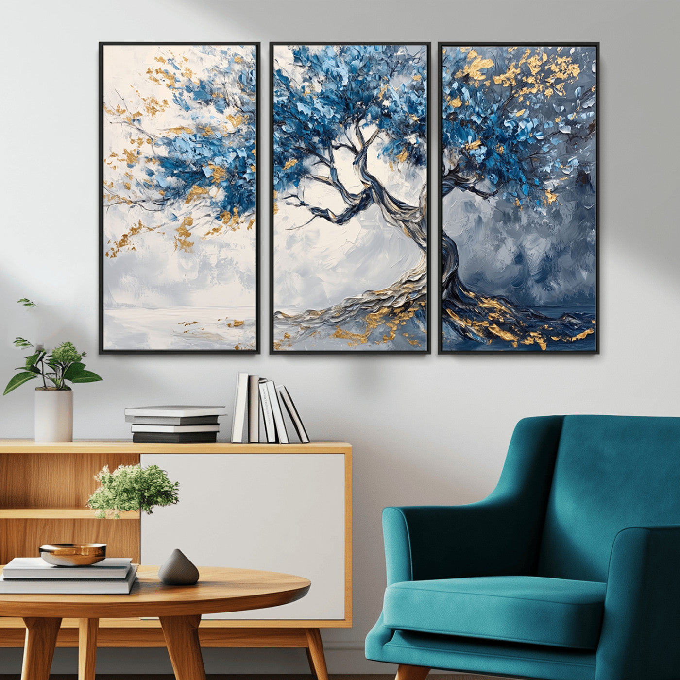 MGV-FC-48X32-3P - Abstract Tree Painting Canvas Wall Art | Tree of Life Painting Wall Art Canvas Print