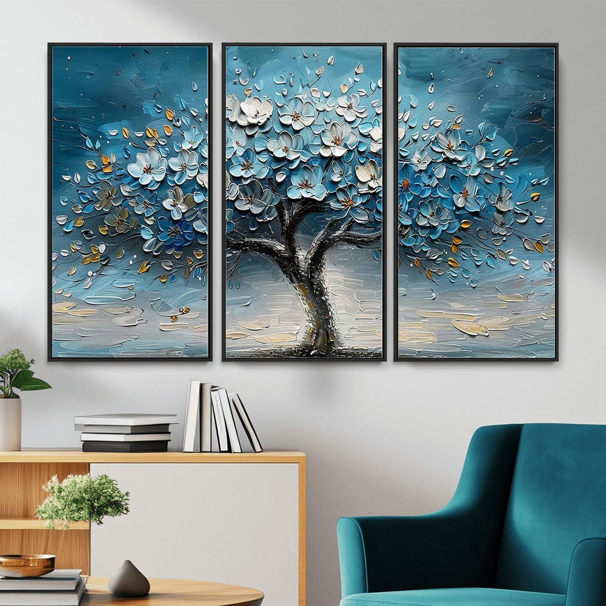 24109-_Poster-30x20 - Abstract Blooming Tree Wall Art Canvas Print, Floral Modern Home Decor