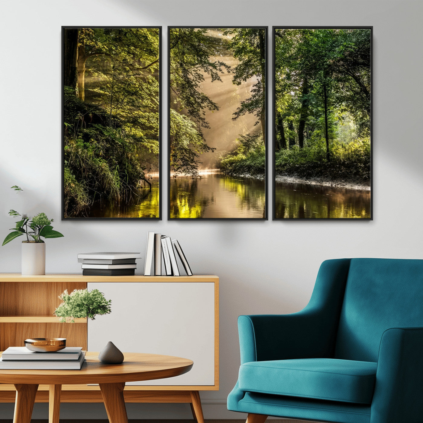 MGV-FC-48X32-3P - Forest Wall Art Print | River Landscape Wall Art | Perfect for Farmhouse Wall Decor, Cabin Wall Art