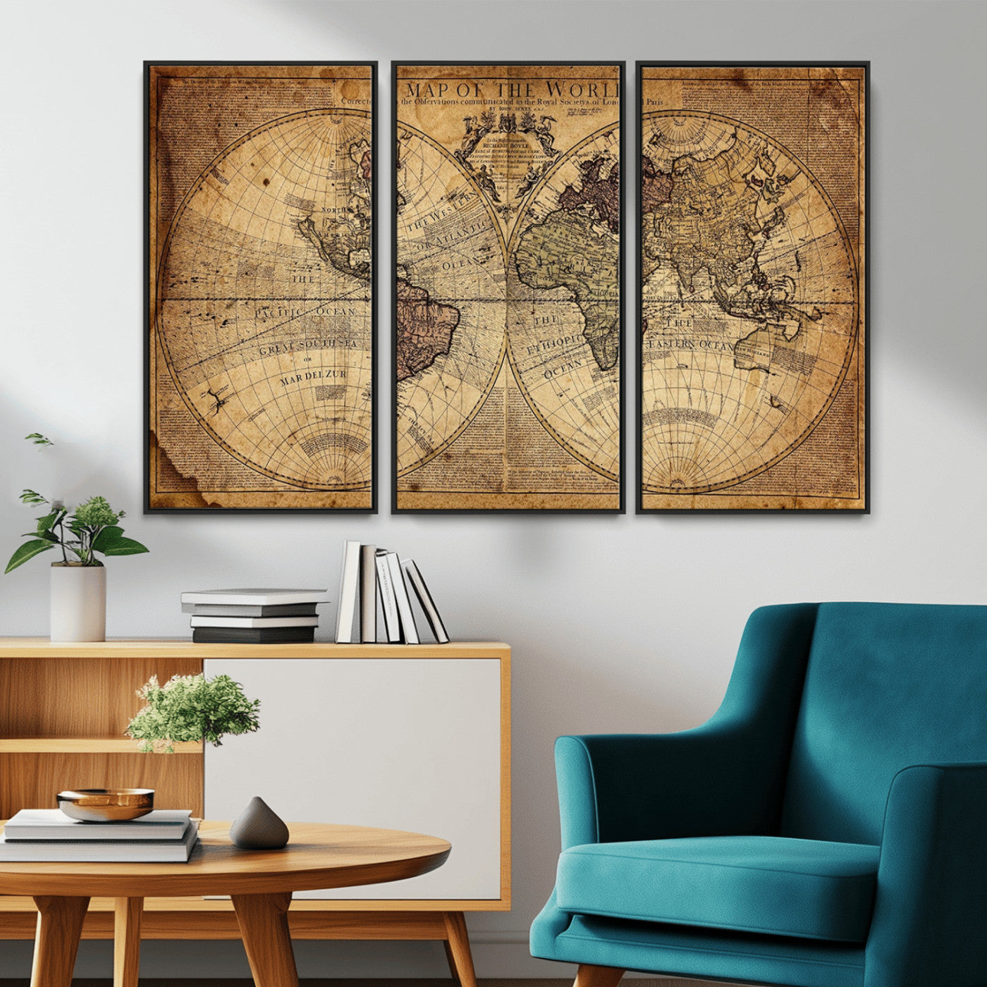MGV-FC-48X32-3P - Push Pin World Map Canvas Print – Framed Wall Art for Couples to Track Their Travels – Anniversary