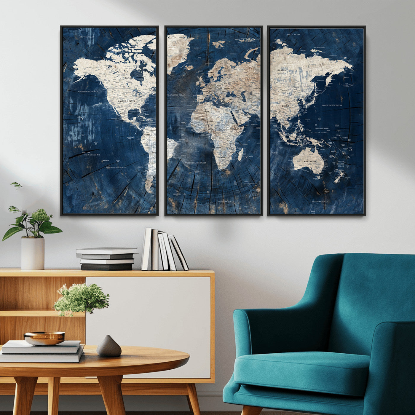 MGV-FC-48X32-3P - Push Pin World Map Canvas Print – Framed Wall Art for Couples to Track Their Travels – Anniversary