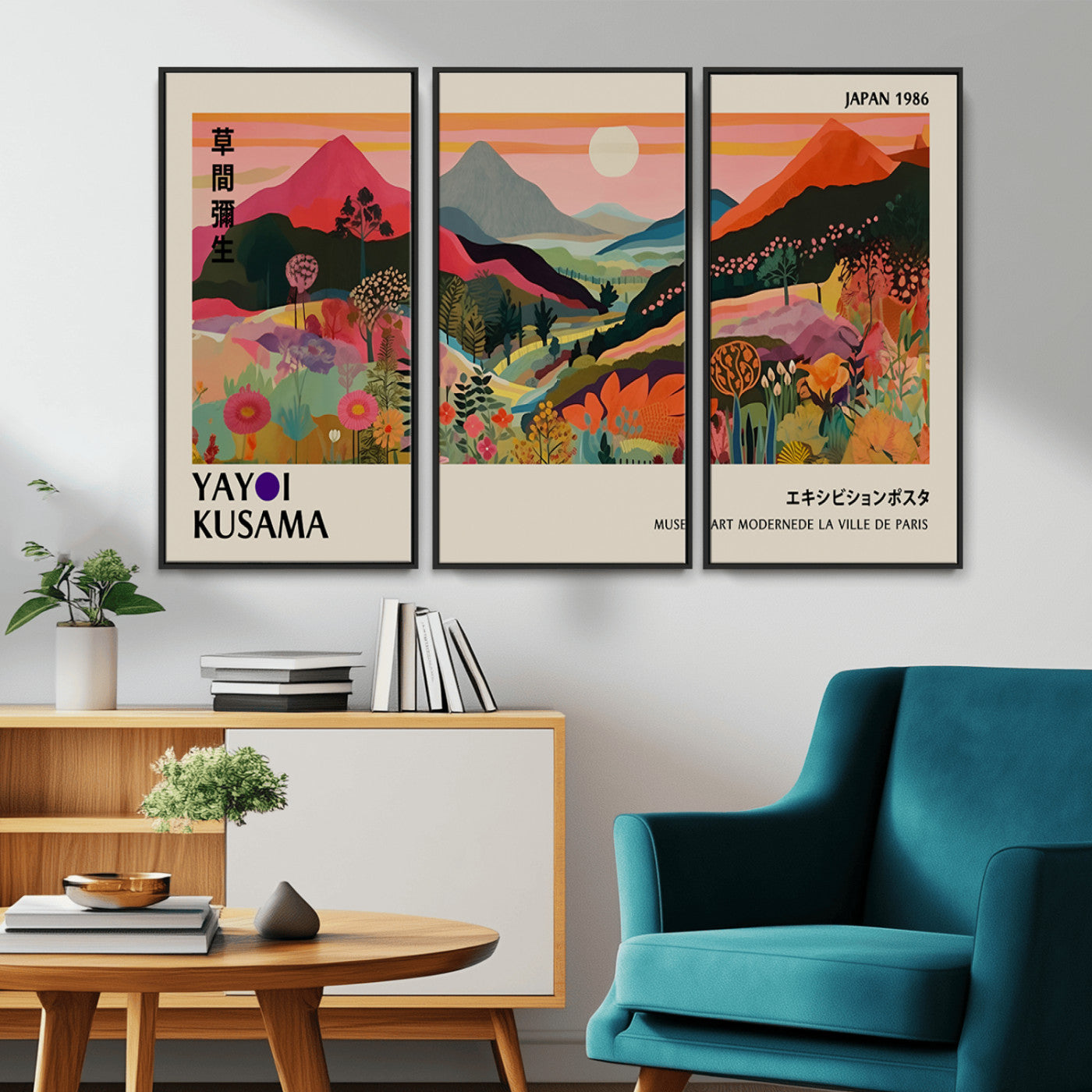 MGV-FC-48X32-3P - Yayoi Ba Bam 1986 Wall Art Print - Comes Away to Kiss Sabi Sabi Japanese Wall Art Print - Vibrant