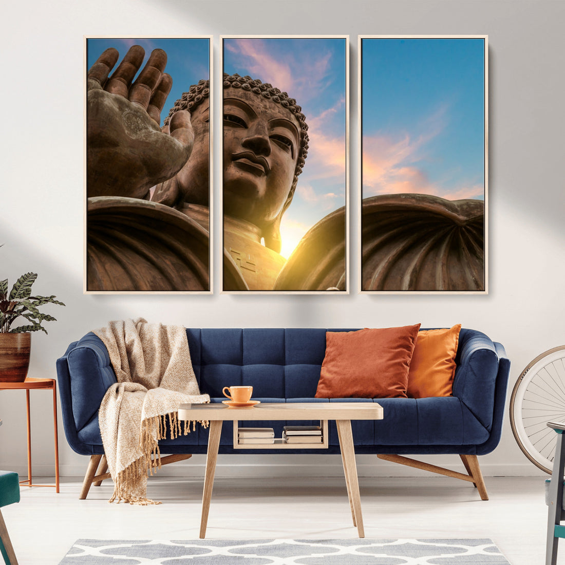 Buddha Statue and Daylight Wall Art, Buddha Statue Wall Art Canvas Print