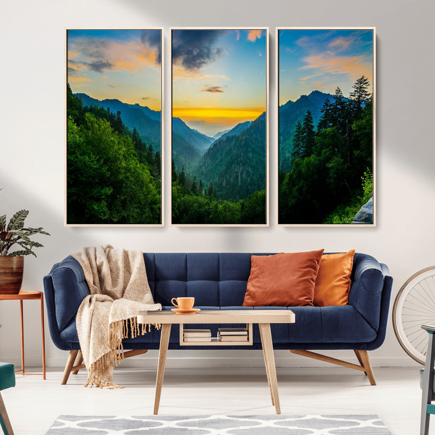 MGV-FC-48X32-3P - Green Forest Wall Art Canvas Print