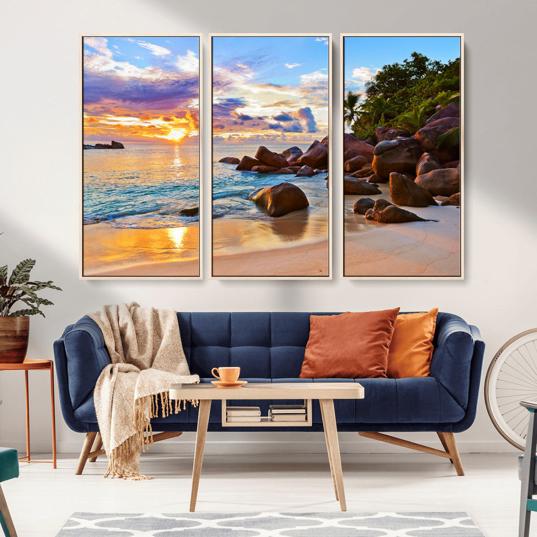 Tropical Island Beach Sunset Canvas Print