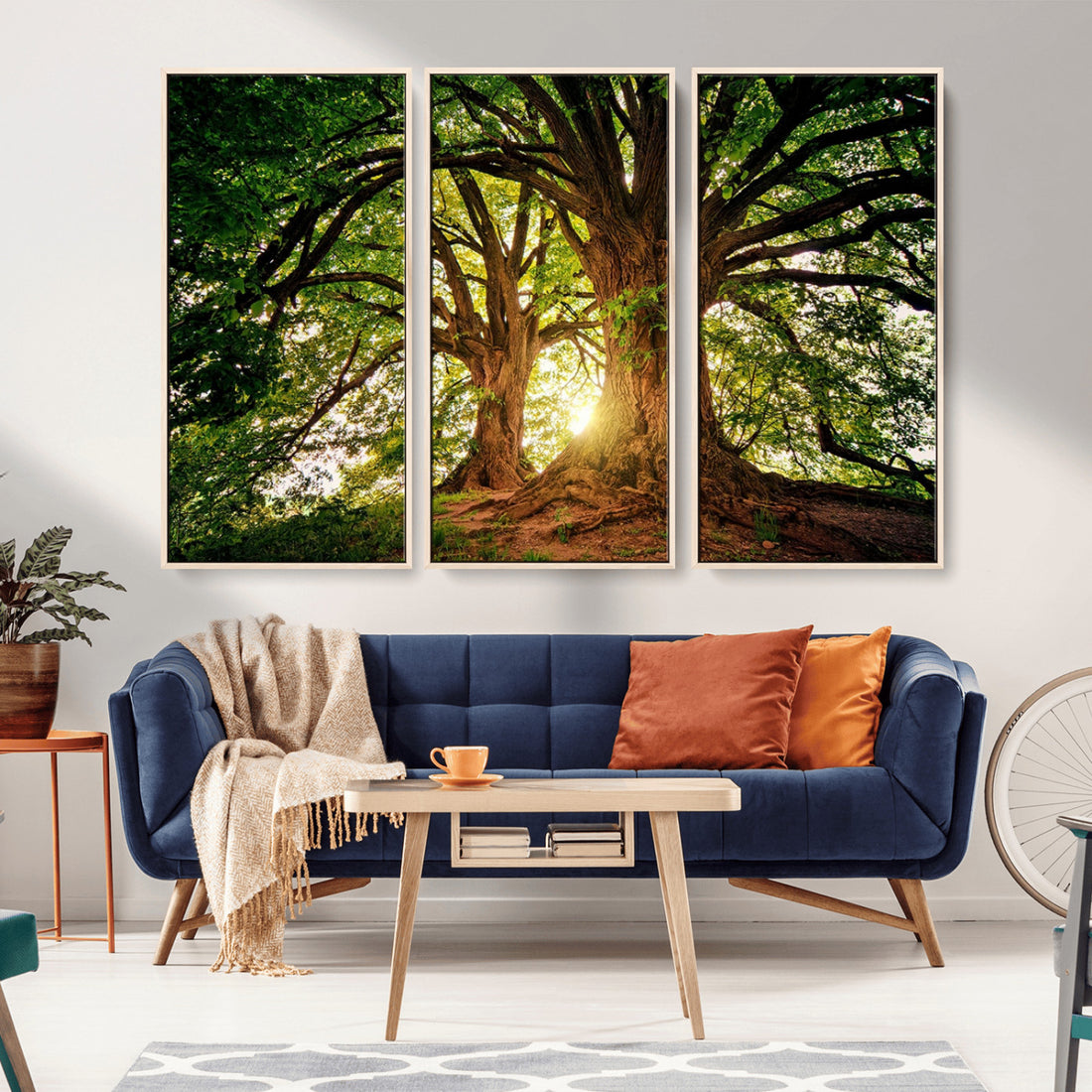 Majestic Ancient Tree Wall Art, Nature Canvas Print, Woodland Tree of Life Artwork