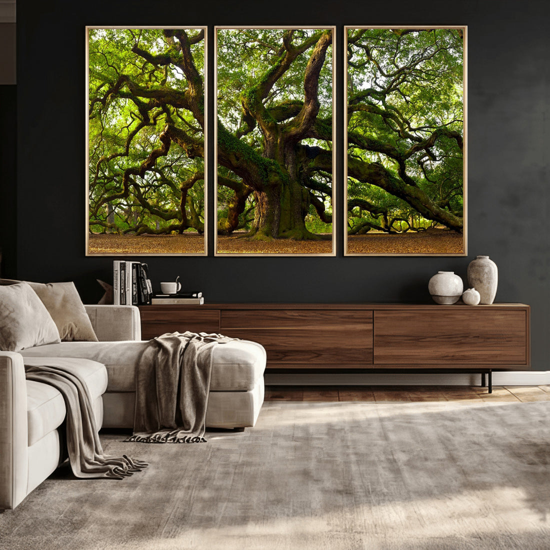 Angel Oak Tree Wall Art Canvas Print | Forest Tree Nature Photography Print