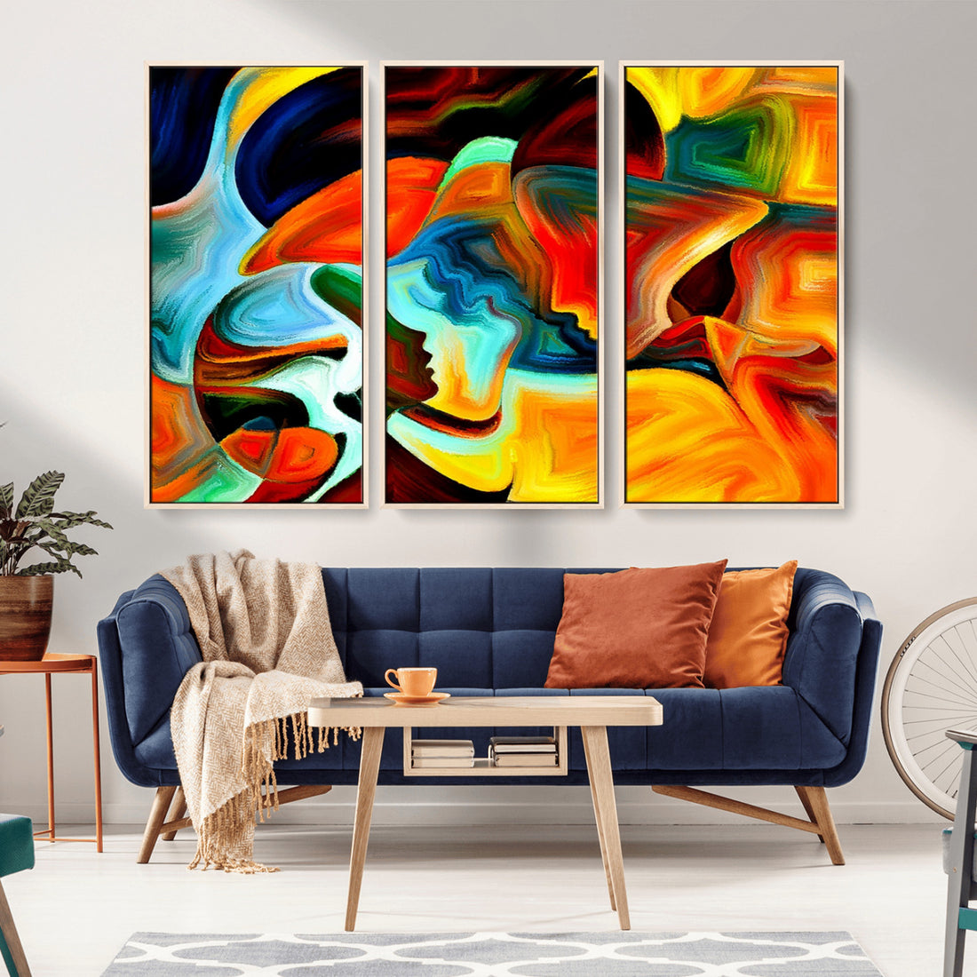 Human Love Figures Abstract Wall Art Canvas Print