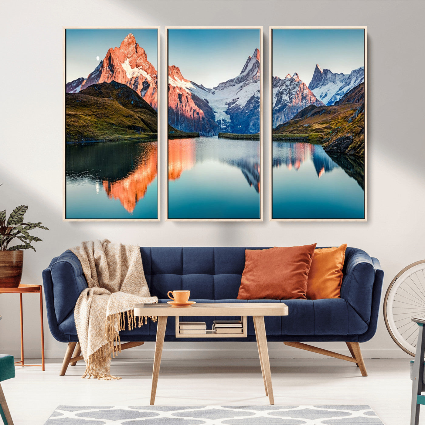 MGV-FC-48X32-3P - Landscape Mountain and Lake View Wall Art Canvas Print