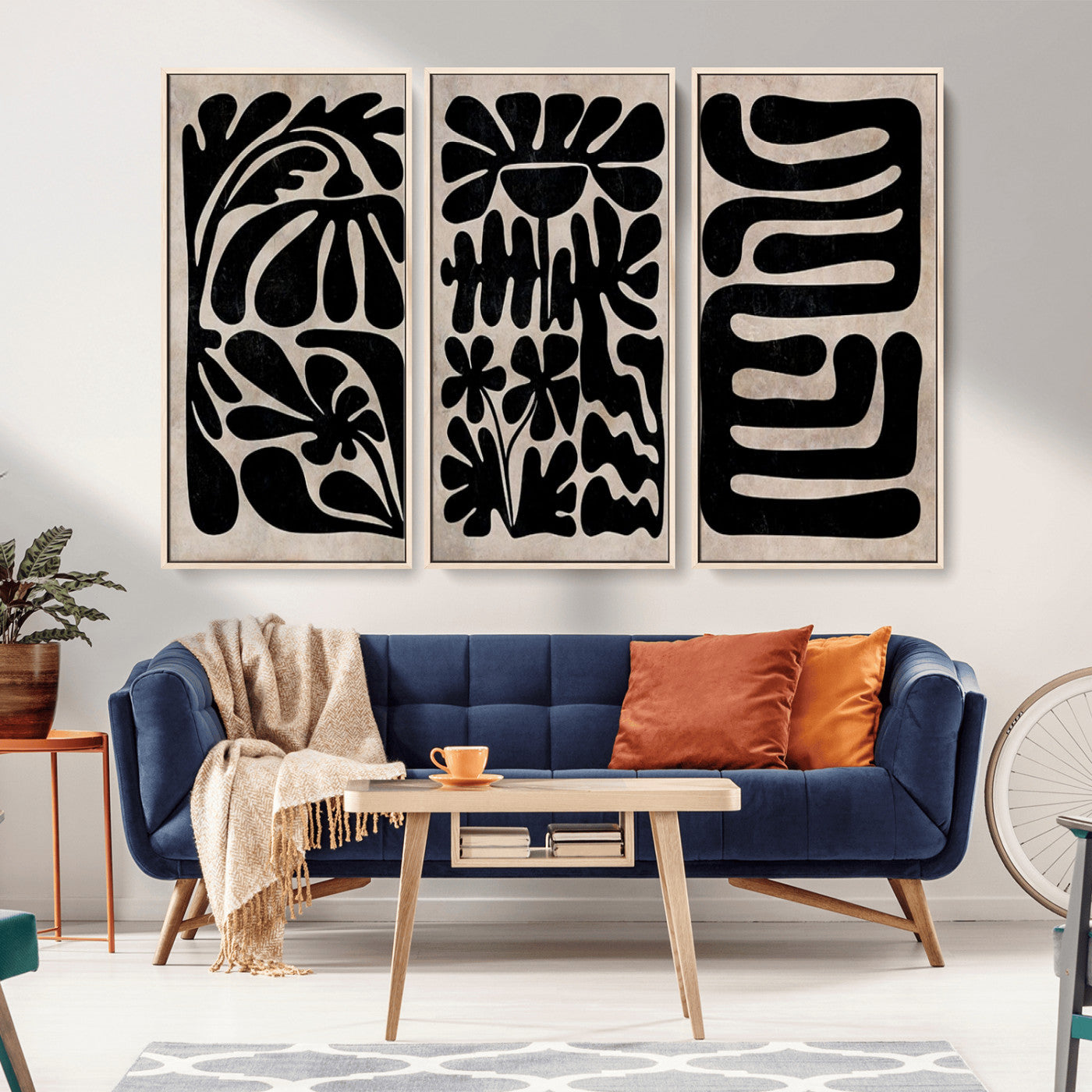 MGV-FC-48X32-3P - Canvas Print Wall Art Abstract Art Boho, Framed Boho Art Canvas Print