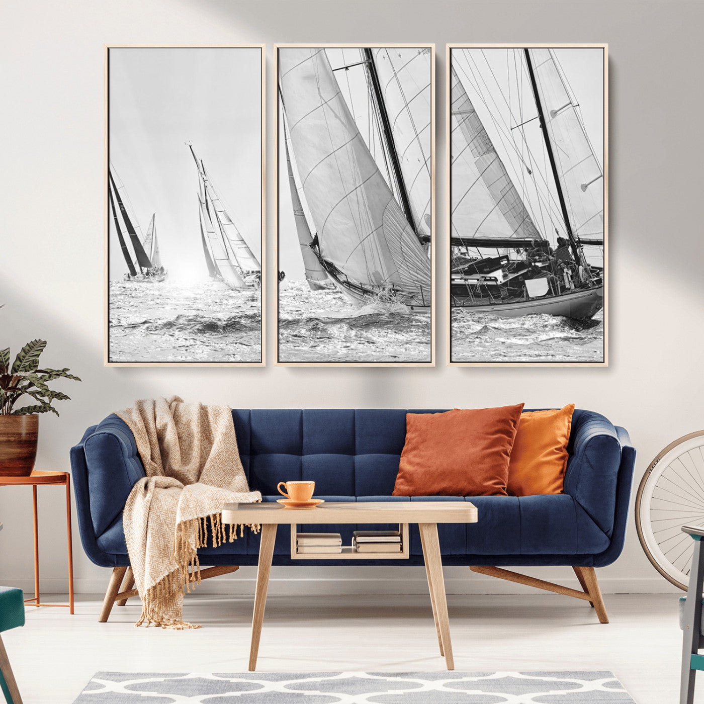 MGV-FC-48X32-3P - Yacht Sailboat Regatta Canvas Wall Art Canvas Print