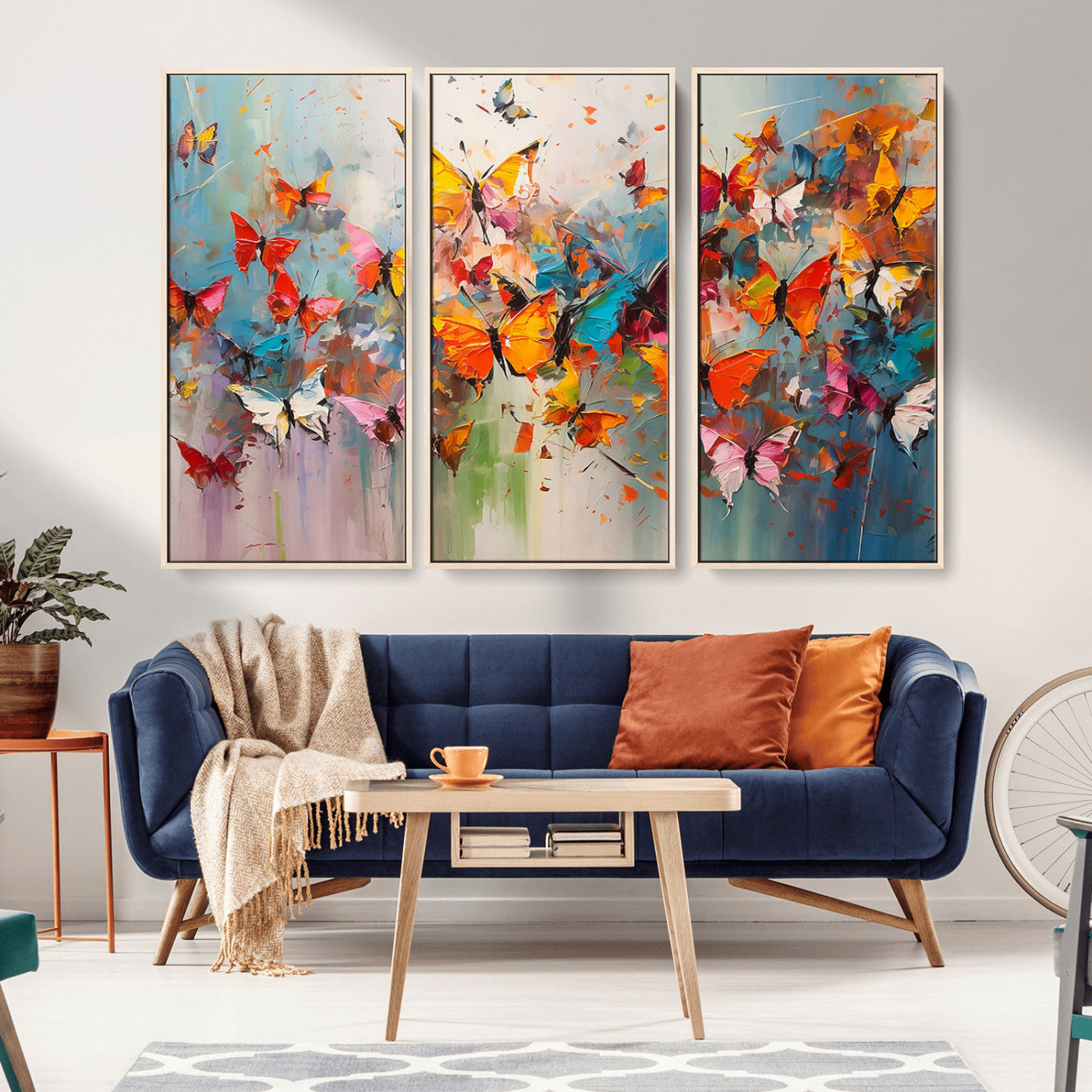 -Abstract Butterfly Wall Art Canvas Print