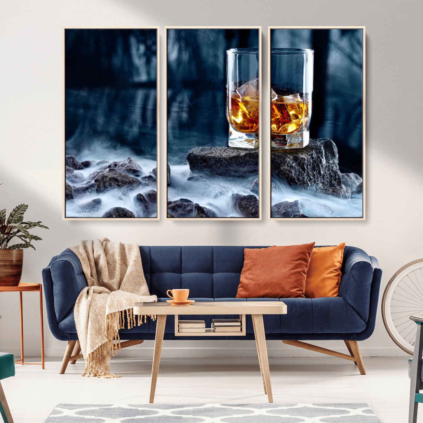 MGV-FC-48X32-3P - Whiskey Ice Wall Art Canvas Print